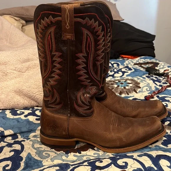 Ariat cowboy boots Carol Brown with red outline Shoes | Ariat Cowboy Boots Carol Brown With Red Outline  main image 3
